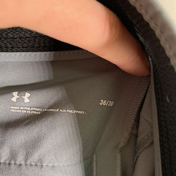 Under Armour Golf Pants Men's 36x30 Solid Grey Chino Pockets Button Zip - Picture 6 of 12